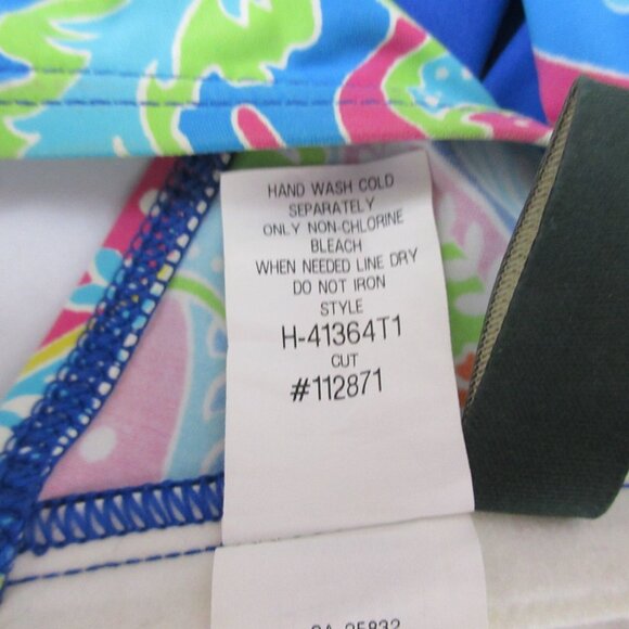 LAUREN Ralph Lauren 2 pc Swimsuit Bikini Sz 6 Blue Paisley Halter Neck Tie Back - Picture 6 of 9